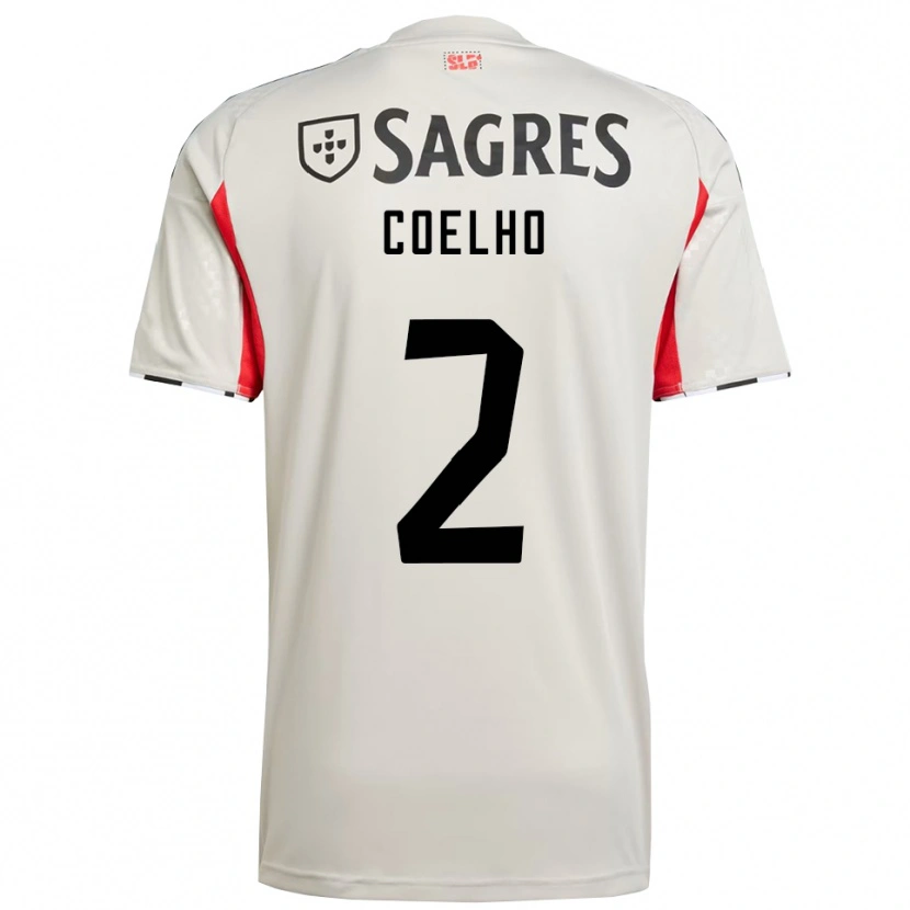Danxen Criança Camisola Diogo Coelho #2 Branco Sujo Vermelho Alternativa 2025/26 Camisa
