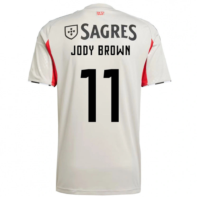 Danxen Criança Camisola Jody Brown #11 Branco Sujo Vermelho Alternativa 2025/26 Camisa