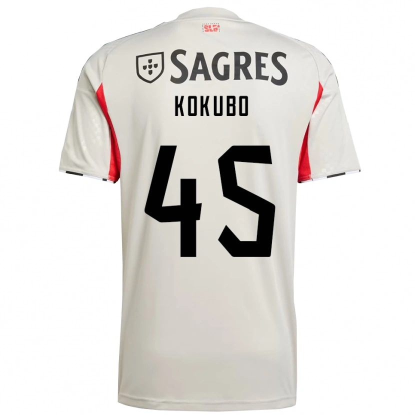 Danxen Criança Camisola Leo Kokubo #45 Branco Sujo Vermelho Alternativa 2025/26 Camisa