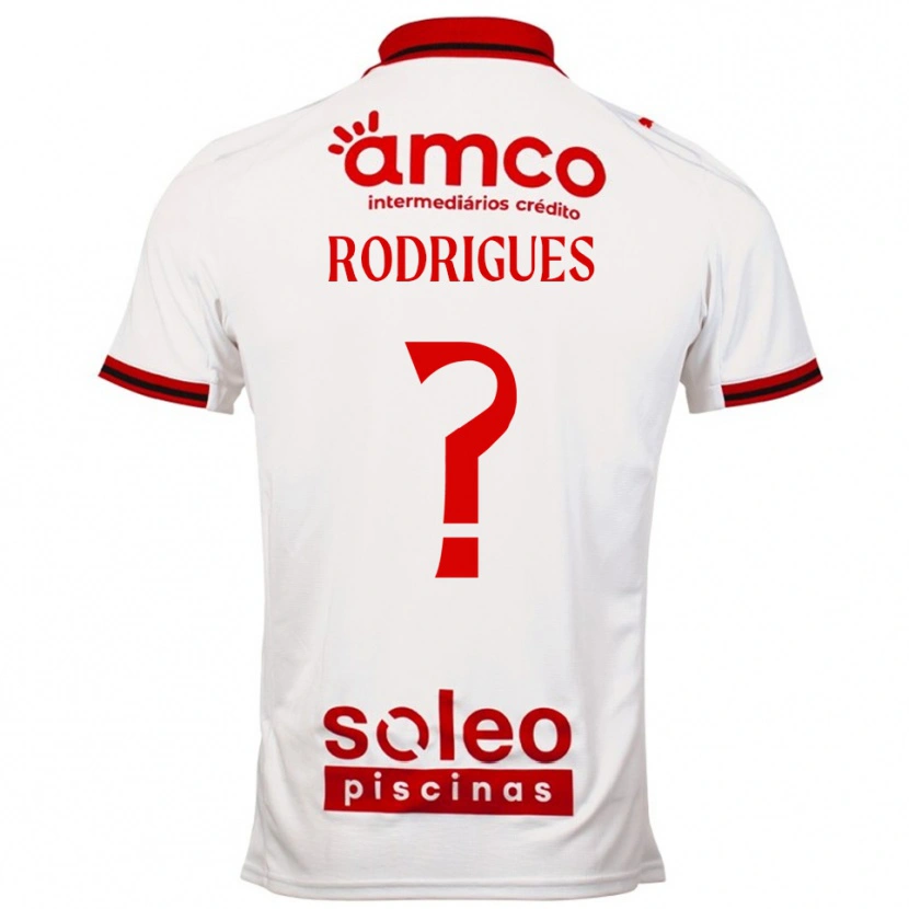 Danxen Criança Camisola David Rodrigues #0 Branco Vermelho Alternativa 2025/26 Camisa