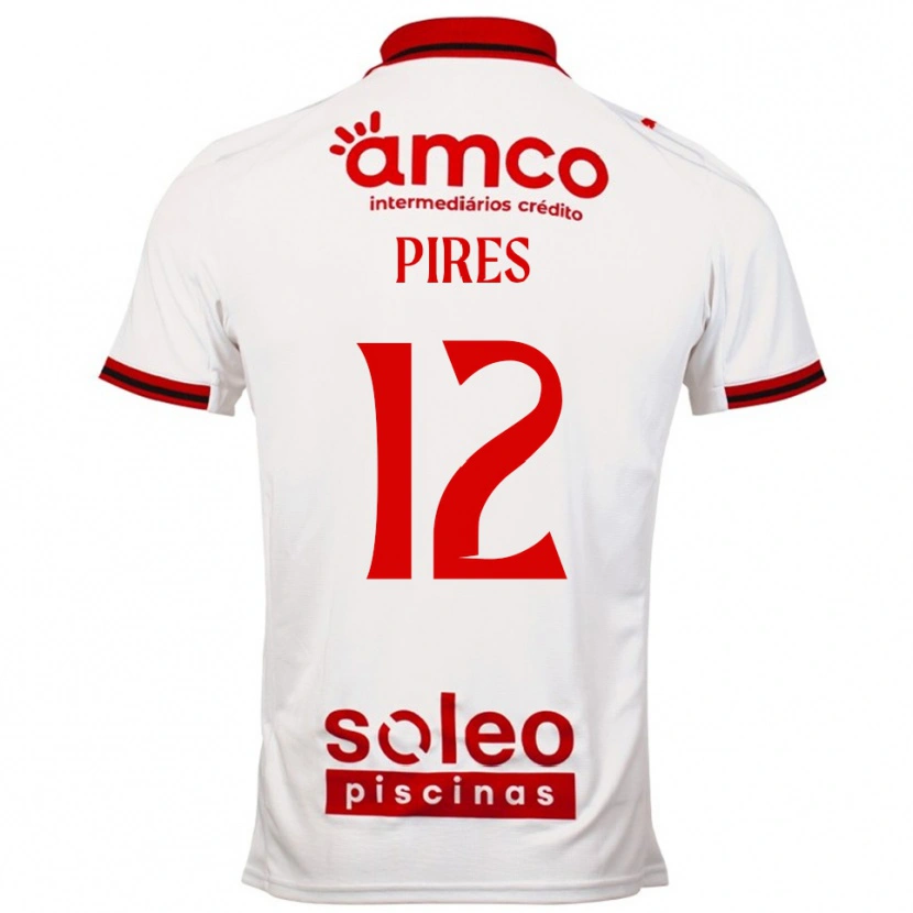 Danxen Criança Camisola Hugo Pires #12 Branco Vermelho Alternativa 2025/26 Camisa