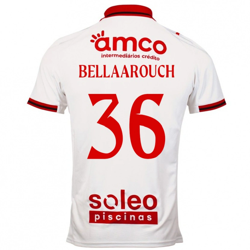 Danxen Criança Camisola Alaa Bellaarouch #36 Branco Vermelho Alternativa 2025/26 Camisa