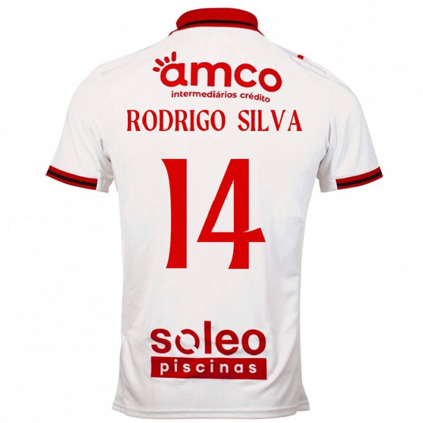 Danxen Criança Camisola Rodrigo Silva #14 Branco Vermelho Alternativa 2025/26 Camisa