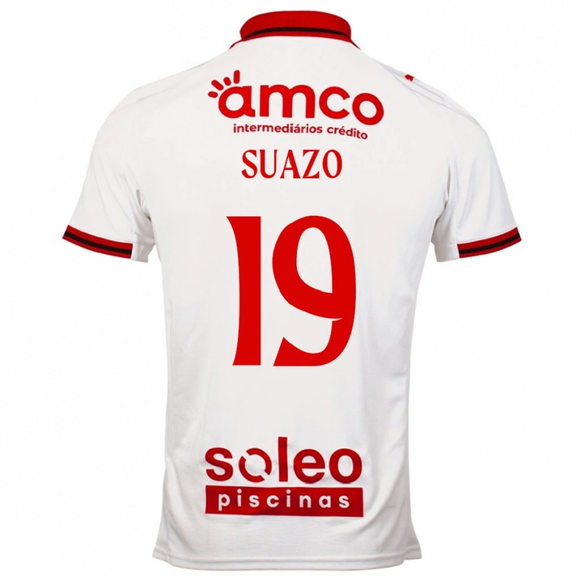 Danxen Criança Camisola Luis Suazo #19 Branco Vermelho Alternativa 2025/26 Camisa