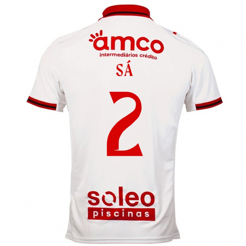 Danxen Criança Camisola Henrique Sá #2 Branco Vermelho Alternativa 2025/26 Camisa