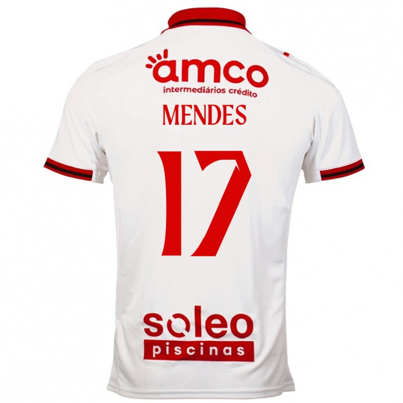 Danxen Criança Camisola Joe Mendes #17 Branco Vermelho Alternativa 2025/26 Camisa