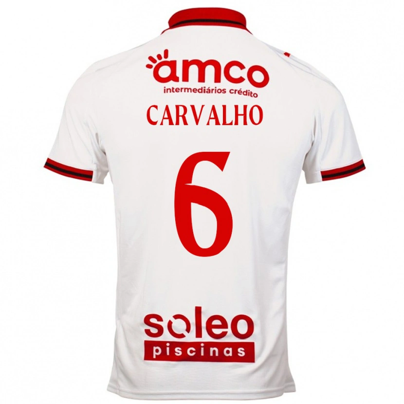 Danxen Criança Camisola Vítor Carvalho #6 Branco Vermelho Alternativa 2025/26 Camisa