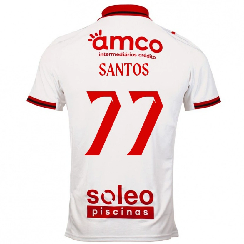 Danxen Criança Camisola Edu Santos #77 Branco Vermelho Alternativa 2025/26 Camisa