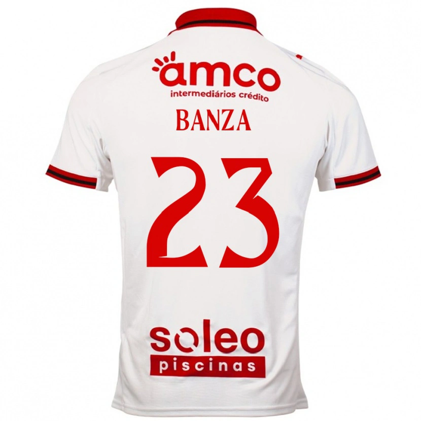 Danxen Criança Camisola Simon Banza #23 Branco Vermelho Alternativa 2025/26 Camisa