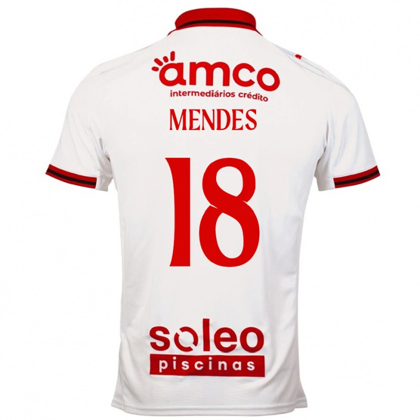 Danxen Criança Camisola Carolina Mendes #18 Branco Vermelho Alternativa 2025/26 Camisa