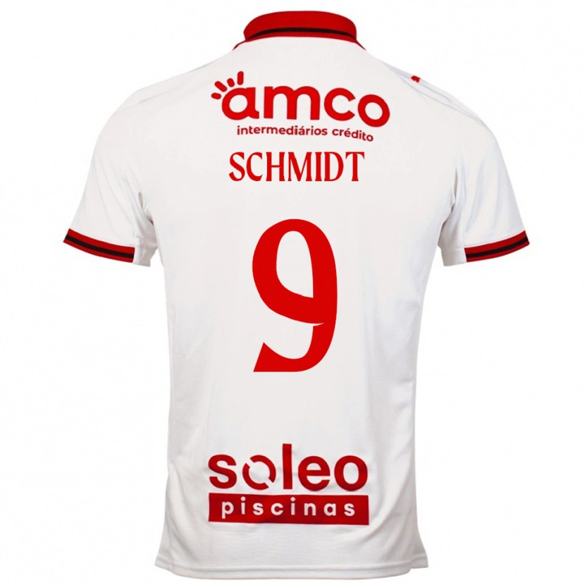 Danxen Criança Camisola Malu Schmidt #9 Branco Vermelho Alternativa 2025/26 Camisa