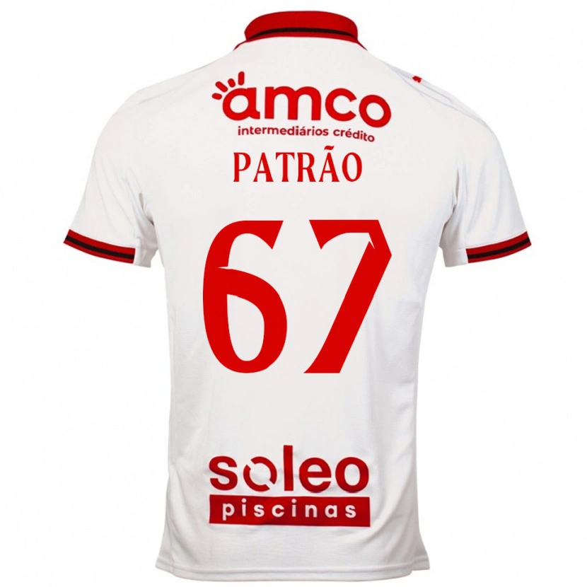 Danxen Criança Camisola Afonso Patrão #67 Branco Vermelho Alternativa 2025/26 Camisa