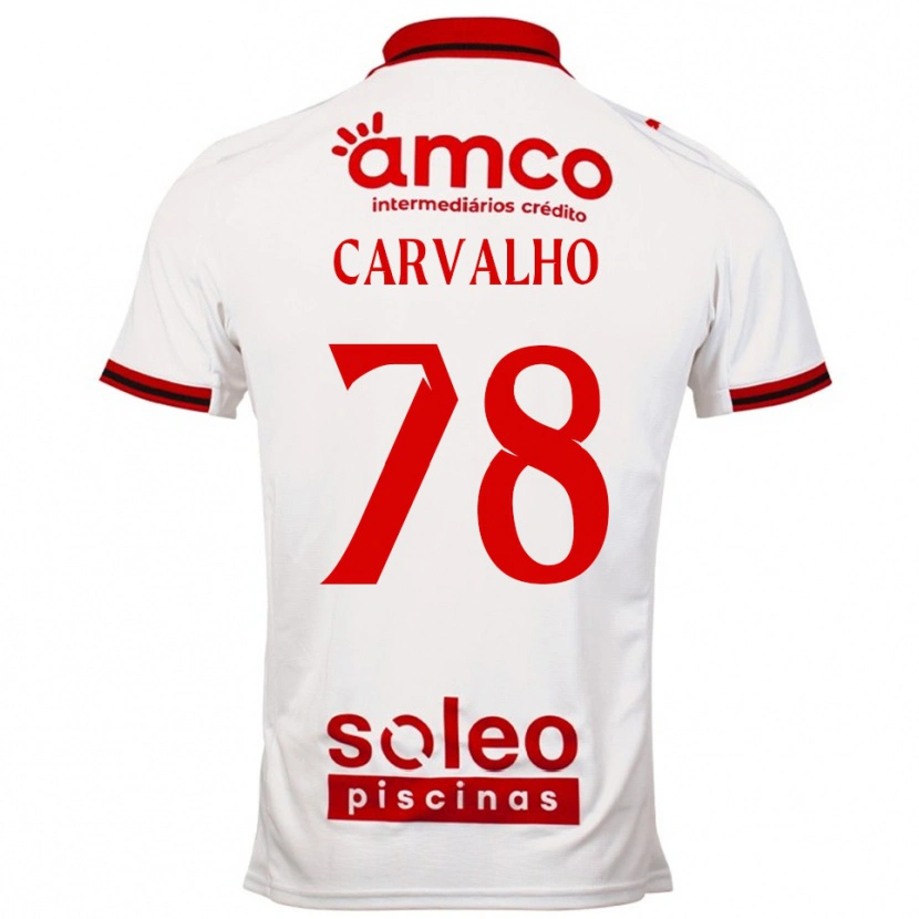 Danxen Criança Camisola João Carvalho #78 Branco Vermelho Alternativa 2025/26 Camisa