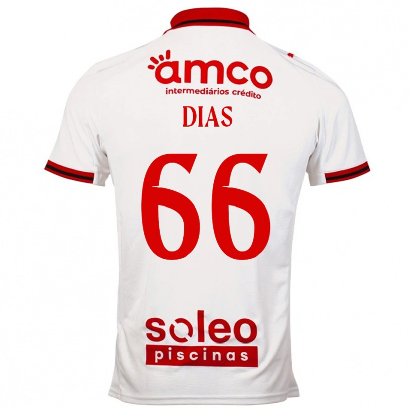 Danxen Criança Camisola Gonçalo Dias #66 Branco Vermelho Alternativa 2025/26 Camisa