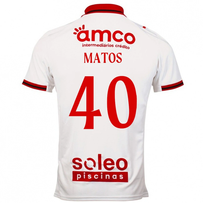 Danxen Criança Camisola João Matos #40 Branco Vermelho Alternativa 2025/26 Camisa