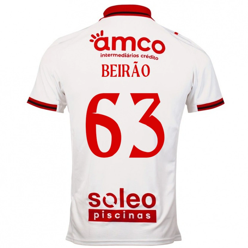 Danxen Criança Camisola Rodrigo Beirão #63 Branco Vermelho Alternativa 2025/26 Camisa