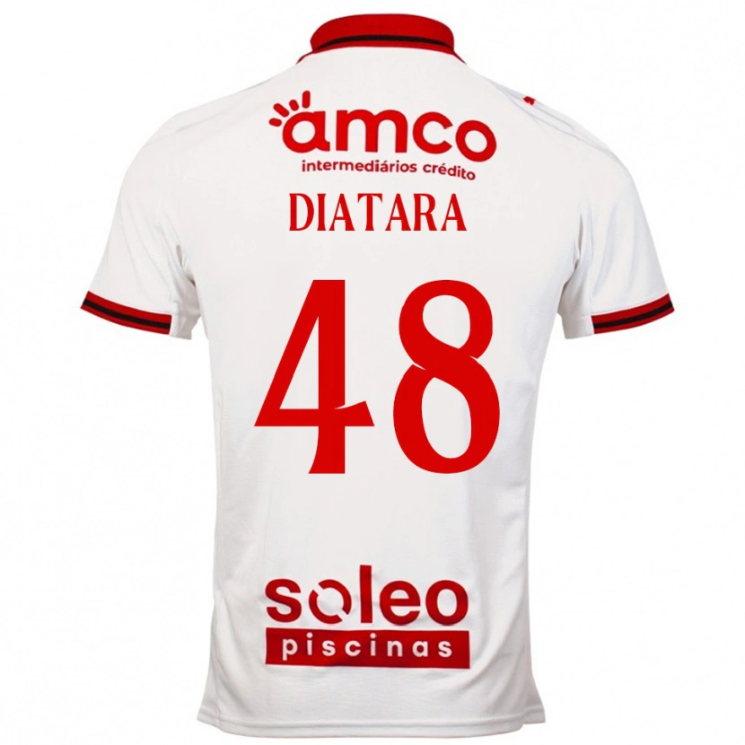 Danxen Criança Camisola Samba Diatara #48 Branco Vermelho Alternativa 2025/26 Camisa