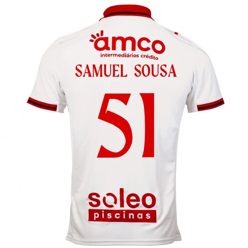 Danxen Criança Camisola Samu Sousa #51 Branco Vermelho Alternativa 2025/26 Camisa