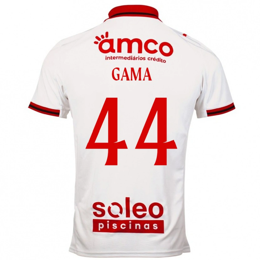 Danxen Criança Camisola Dinis Gama #44 Branco Vermelho Alternativa 2025/26 Camisa
