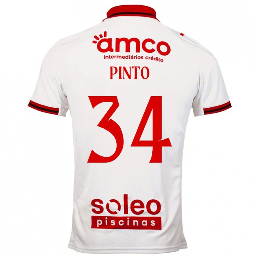 Danxen Criança Camisola Ana Pinto #34 Branco Vermelho Alternativa 2025/26 Camisa