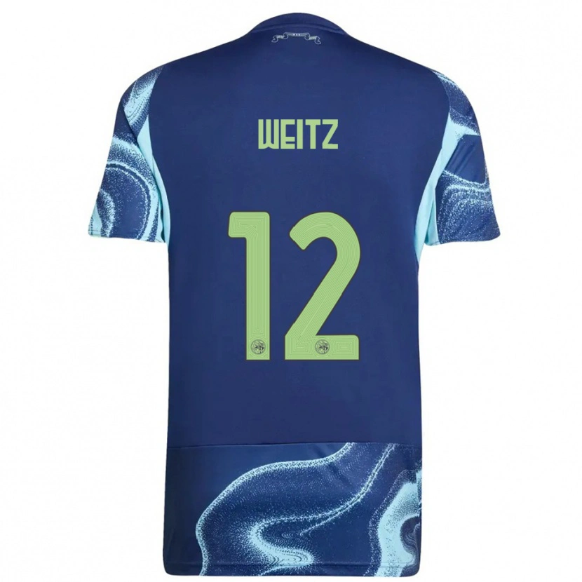 Danxen Criança Camisola Axel Weitz #12 Marinho Azul Celeste Alternativa 2025/26 Camisa