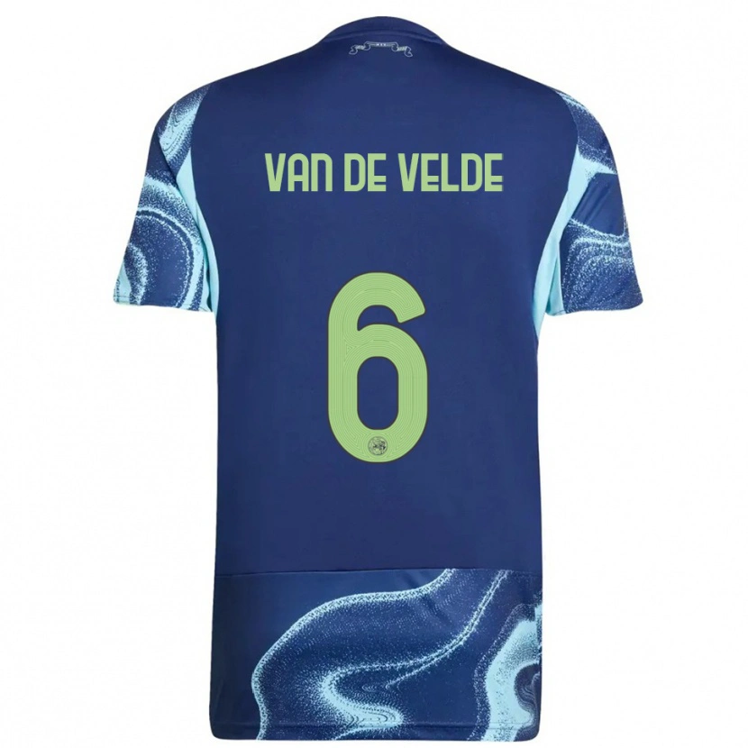 Danxen Criança Camisola Jonna Van De Velde #6 Marinho Azul Celeste Alternativa 2025/26 Camisa