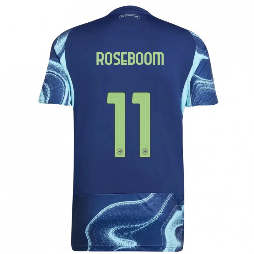 Danxen Criança Camisola Youri Roseboom #11 Marinho Azul Celeste Alternativa 2025/26 Camisa