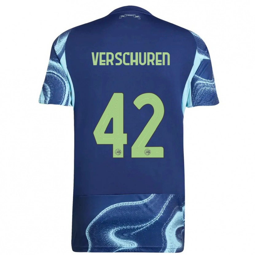 Danxen Criança Camisola Nick Verschuren #42 Marinho Azul Celeste Alternativa 2025/26 Camisa