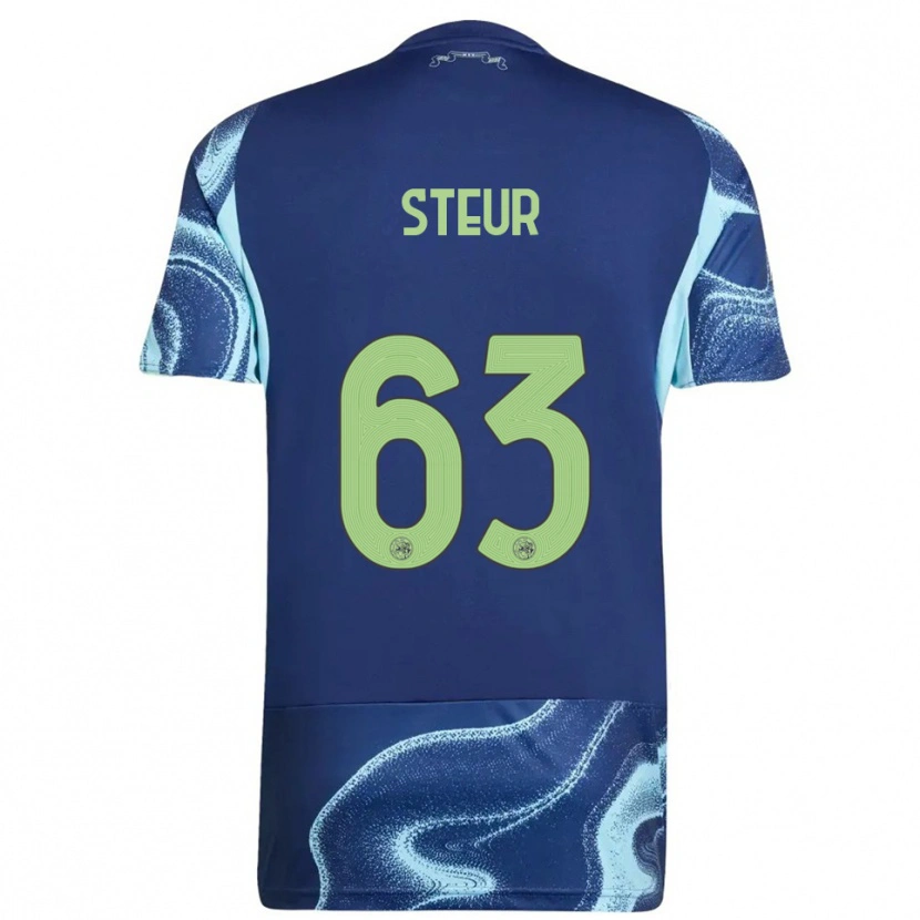 Danxen Criança Camisola Sean Steur #63 Marinho Azul Celeste Alternativa 2025/26 Camisa