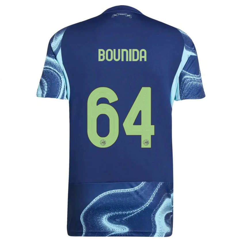 Danxen Criança Camisola Rayane Bounida #64 Marinho Azul Celeste Alternativa 2025/26 Camisa