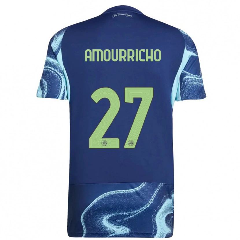 Danxen Criança Camisola Amourricho Van Axel Dongen #27 Marinho Azul Celeste Alternativa 2025/26 Camisa