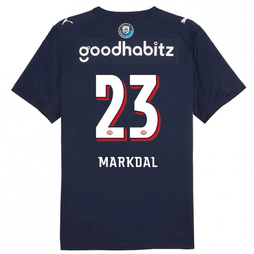 Danxen Criança Camisola Mikkel Markdal #23 Marinho Branco Alternativa 2025/26 Camisa