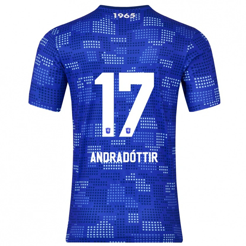 Danxen Criança Camisola Amanda Andradóttir #17 Azul Azul Celeste Alternativa 2025/26 Camisa
