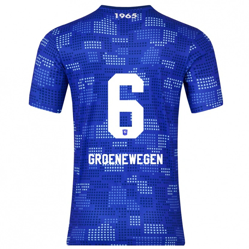 Danxen Criança Camisola Lynn Groenewegen #6 Azul Azul Celeste Alternativa 2025/26 Camisa