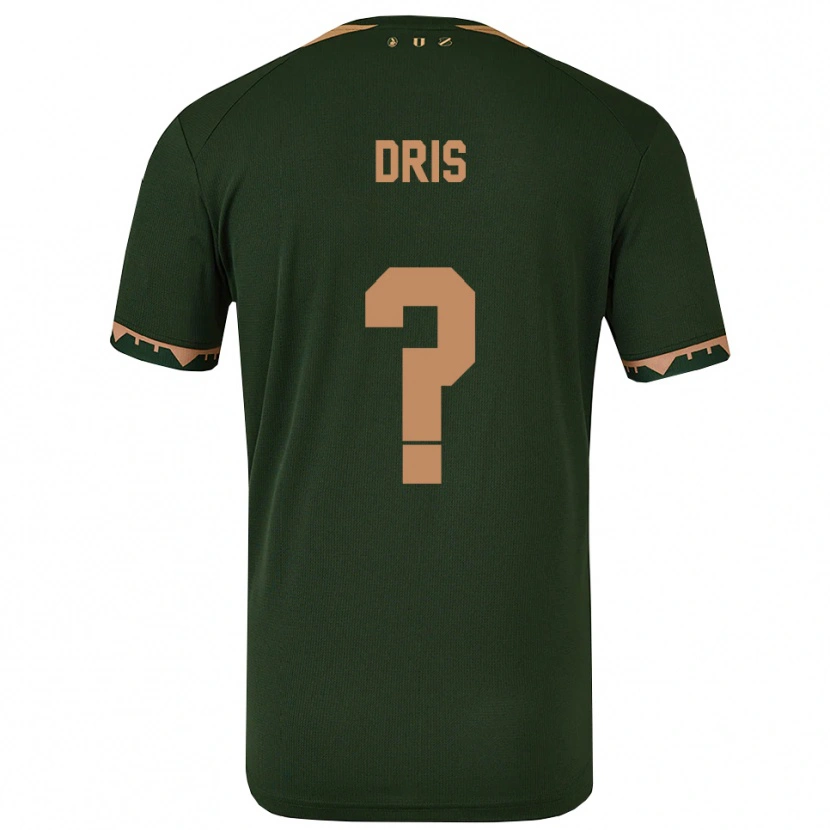 Danxen Criança Camisola Sofiane Dris #0 Verde Dourado Alternativa 2025/26 Camisa