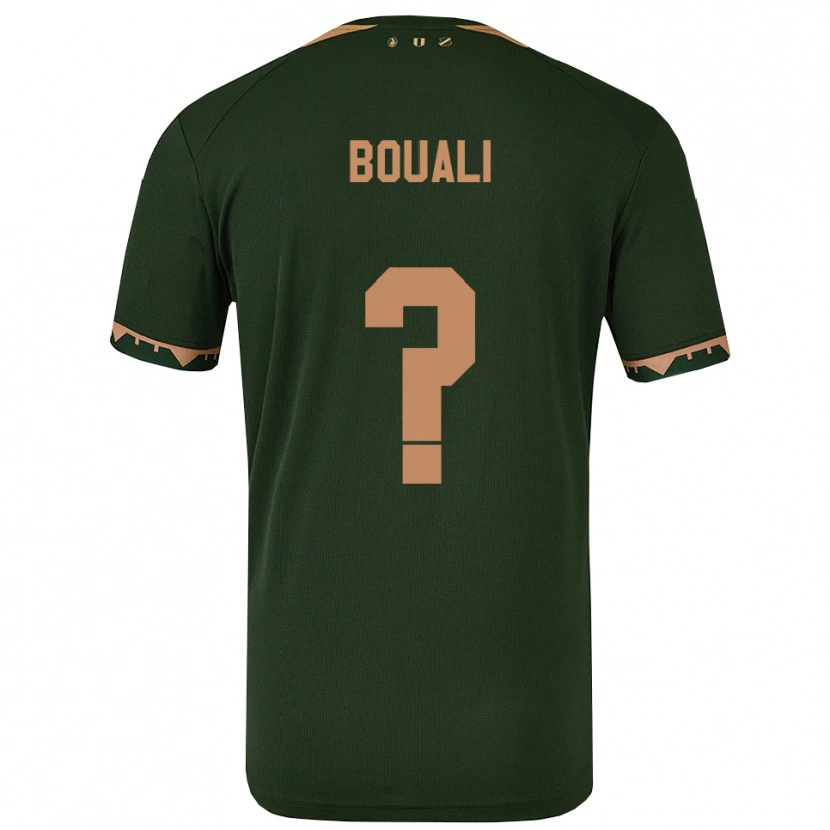 Danxen Criança Camisola Zakaria Bouali #0 Verde Dourado Alternativa 2025/26 Camisa
