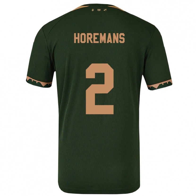 Danxen Criança Camisola Siebe Horemans #2 Verde Dourado Alternativa 2025/26 Camisa