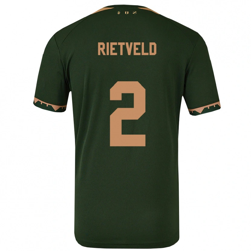 Danxen Criança Camisola Levi Rietveld #2 Verde Dourado Alternativa 2025/26 Camisa