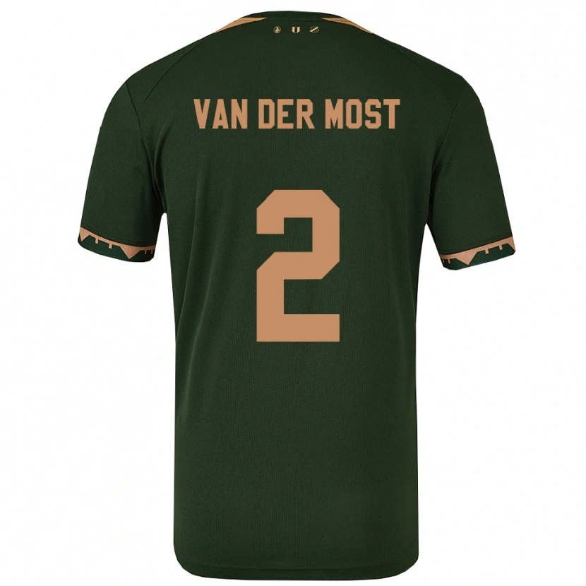 Danxen Criança Camisola Liza Van Der Most #2 Verde Dourado Alternativa 2025/26 Camisa