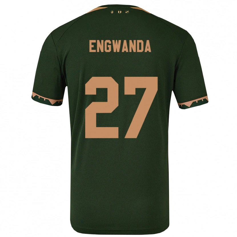 Danxen Criança Camisola Alonzo Engwanda #27 Verde Dourado Alternativa 2025/26 Camisa