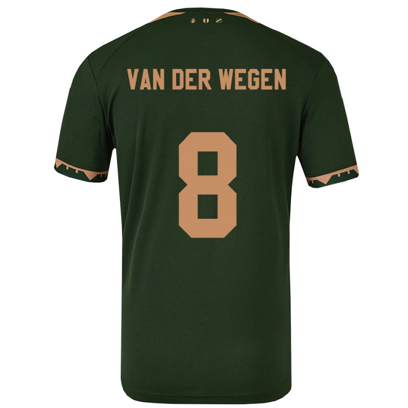 Danxen Criança Camisola Sil Van Der Wegen #8 Verde Dourado Alternativa 2025/26 Camisa