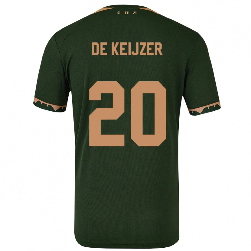 Danxen Criança Camisola Lotje De Keijzer #20 Verde Dourado Alternativa 2025/26 Camisa