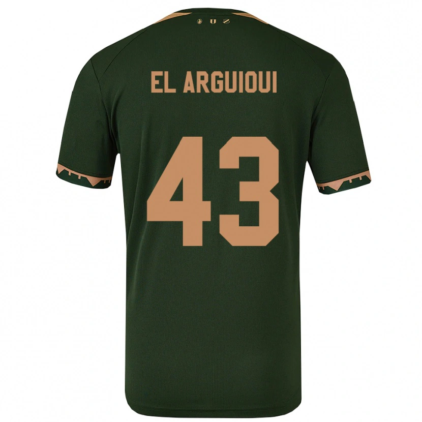 Danxen Criança Camisola Rafik El Arguioui #43 Verde Dourado Alternativa 2025/26 Camisa
