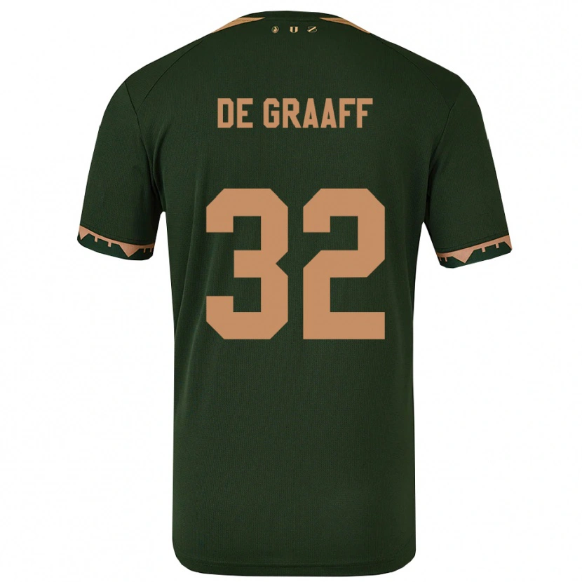 Danxen Criança Camisola Tom De Graaff #32 Verde Dourado Alternativa 2025/26 Camisa