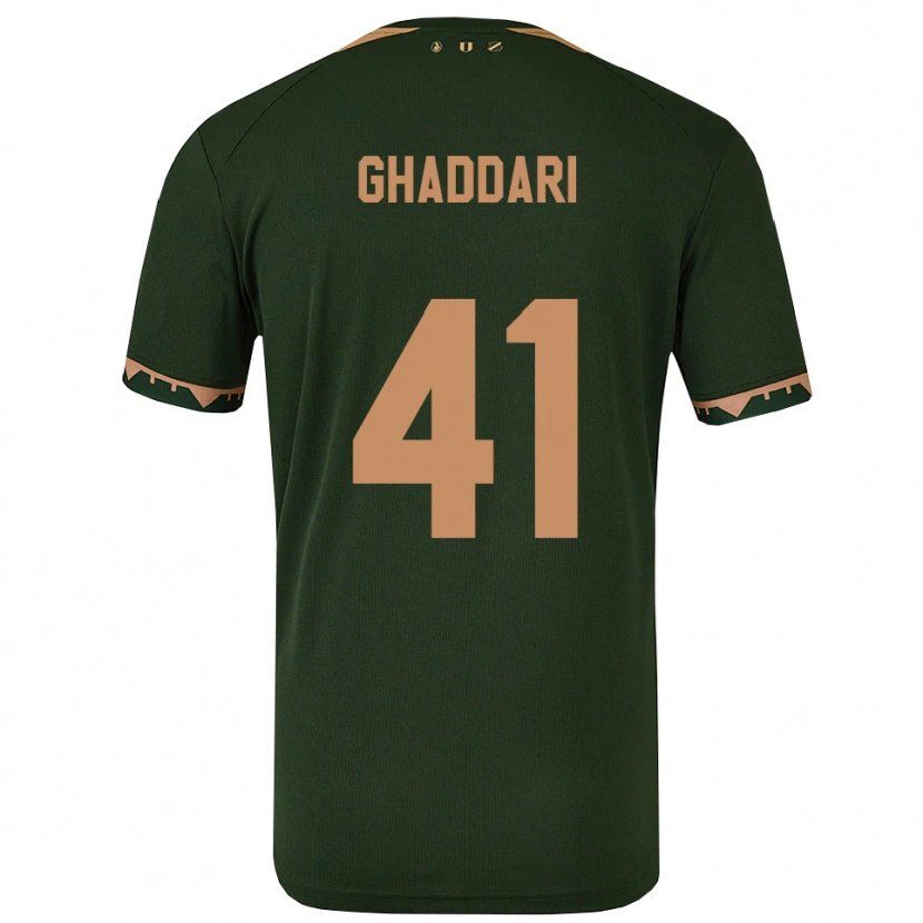 Danxen Criança Camisola Massien Ghaddari #41 Verde Dourado Alternativa 2025/26 Camisa
