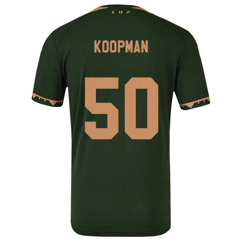 Danxen Criança Camisola Kyra Koopman #50 Verde Dourado Alternativa 2025/26 Camisa