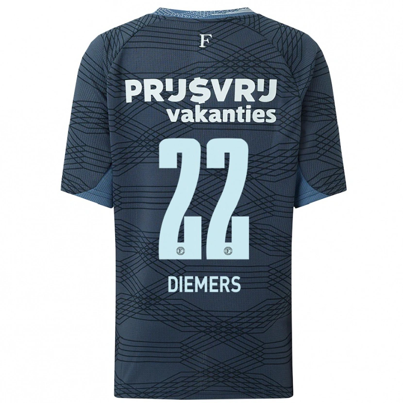Danxen Criança Camisola Mark Diemers #22 Preto Cinza Alternativa 2025/26 Camisa