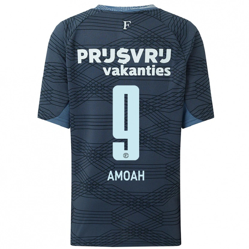 Danxen Criança Camisola Matthew Amoah #9 Preto Cinza Alternativa 2025/26 Camisa
