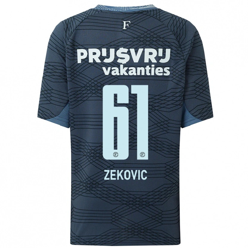 Danxen Criança Camisola Aleks Zekovic #61 Preto Cinza Alternativa 2025/26 Camisa