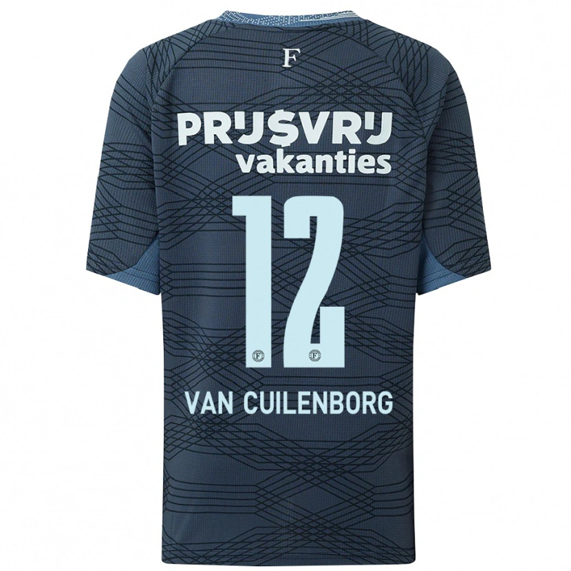 Danxen Criança Camisola Joshua Wilbrenninck-Van Cuilenborg #12 Preto Cinza Alternativa 2025/26 Camisa